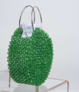 Classic Dark Green Beaded Handbag