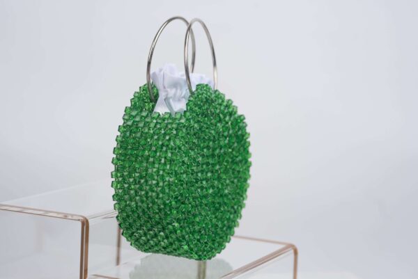 Classic Dark Green Beaded Handbag