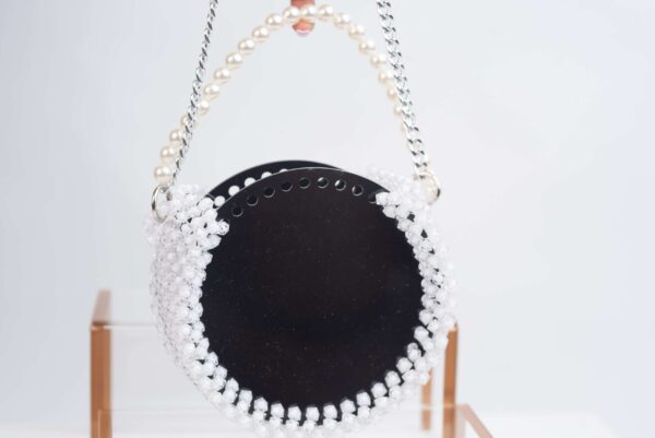 Clear Crystal Beaded Cross Body Bag