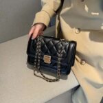 Black Faux Leather Shoulder Bag
