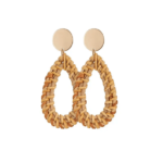 Handmade Rattan Geometric Pattern Earrings