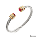 2 Pc Red Stylish Stainless Steel Bracelet
