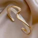 18K Gold Plated Wave Cuff Bangle