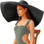 Black Large Brim Straw Hat